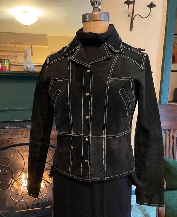 Super Cool 1980's Black Suede Woman's Jacket