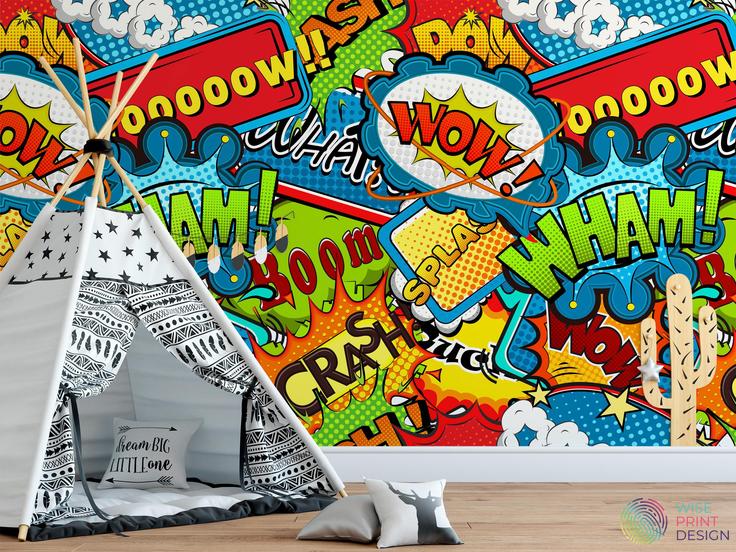 Explosion Decor Pop Art Explosion Wallpaper: Removable Peel and Stick Decor - Etsy