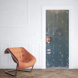 Vintage Door Mural, Rustic Door Decal, Wall Sticker, Home Decor, Office Decor