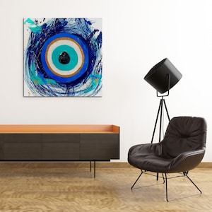 Tela de mau-olhado, arte de parede de mau-olhado, impressões em tela, impressões de belas artes, arte de parede, arte moderna, decoração de parede, decoração de casa, vários tamanhos