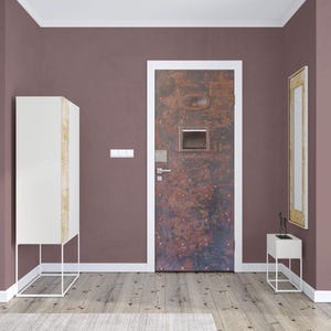 Vintage Door Mural, Rustic Door Decal, Wall Sticker, Home Decor, Office Decor