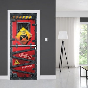 Gamer Room Door Mural, Gamer Zone Door sticker, Kids Door Decal, Kids Room Wall Sticker, Home Decor, Office Decor