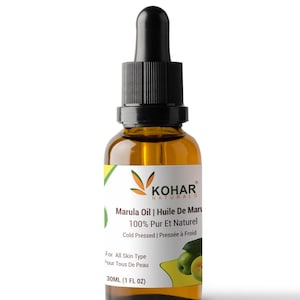 100% Natural Cold Pressed Marula Carrier Oil. Light weight and non-greasy oil ideal for skin hydration, softness, and smoothness. 30 ml