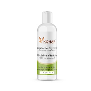 100% Pure Natural Vegetable glycerine for hair and body skin moisturiser. USP Grade. GMO Free. Vegan & Kosher Certified.