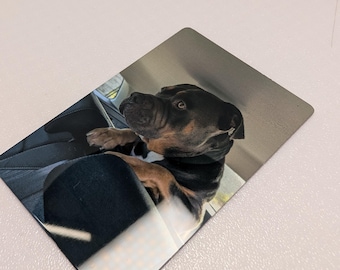 Custom Photo Metal Wallet Card, personalisierte Fotokarte fürs Portemonnaie mit Gravur, Geschenk zur Geburt und Jahrestag
