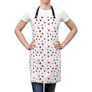 Star Print Apron, Kitchen Gift, Cooking-Baking-BBQ Apron, Holiday Chef Apron, Patriotic 4th of July kitchen gift, Unisex