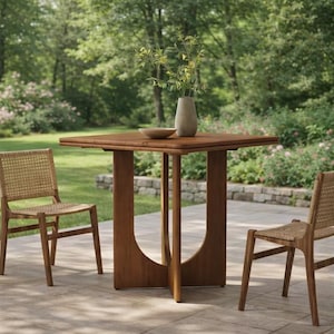Modern Square Dining Table, Wood Kitchen Furniture for Small Spaces