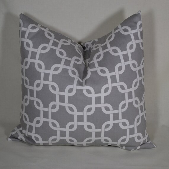 Items similar to 20x20 Pillow Cover Geometric Retro, Modern, Contemporary Gray and White