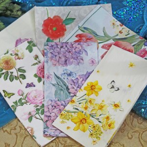 Floral Decoupage Napkins - 6 Assorted Designs for Crafting - Series 8