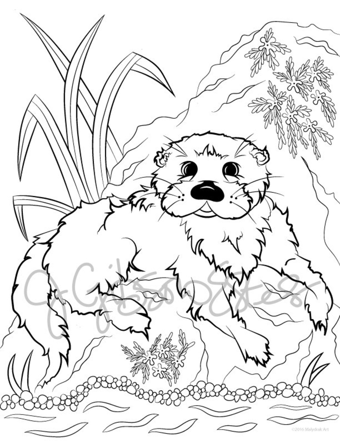 River Otter Printable Coloring Page - Etsy
