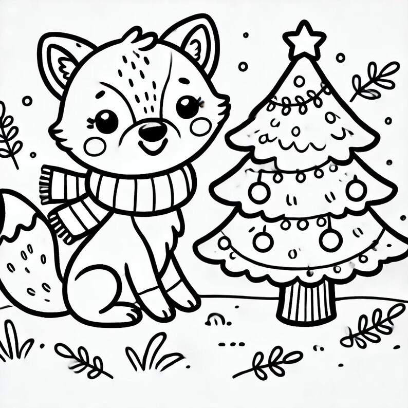21 Pages Merry Christmas Fun Coloring Book for Kids Ages 3-9, Animals ...