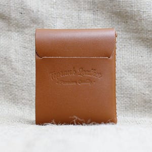 Handmade Full Grain Leather Trifold Wallet - Slim Minimalist Card Holder