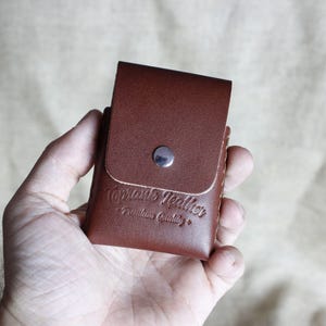 Handmade Full Grain Leather Card Holder: Slim Minimalist Wallet
