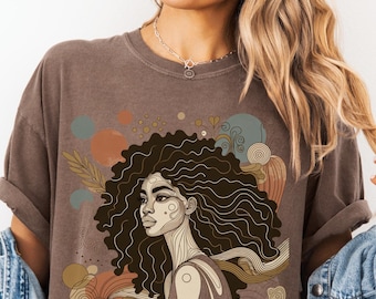 Koszulka Comfort Colors Melanin Queen, prezent dla dziewczyny o brązowej skórze, koszulka Sistas Afro American, koszulka z czarną historią, afrocentryczna, prezent dla afrykańskiej kobiety