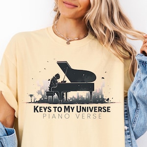 Piano Music T-Shirt, Piano Lover Shirt, Comfort Colors Musician Gift, Piano Verse Apparel, Piano Teacher Gift, Piano Player Tee, Pianist Top