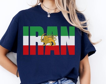 T-shirt drapeau iranien, t-shirt graphique lion et soleil de Perse, chemise Shir-o-Khorshid, cadeau du patrimoine iranien, vêtements patriotiques de la fierté perse