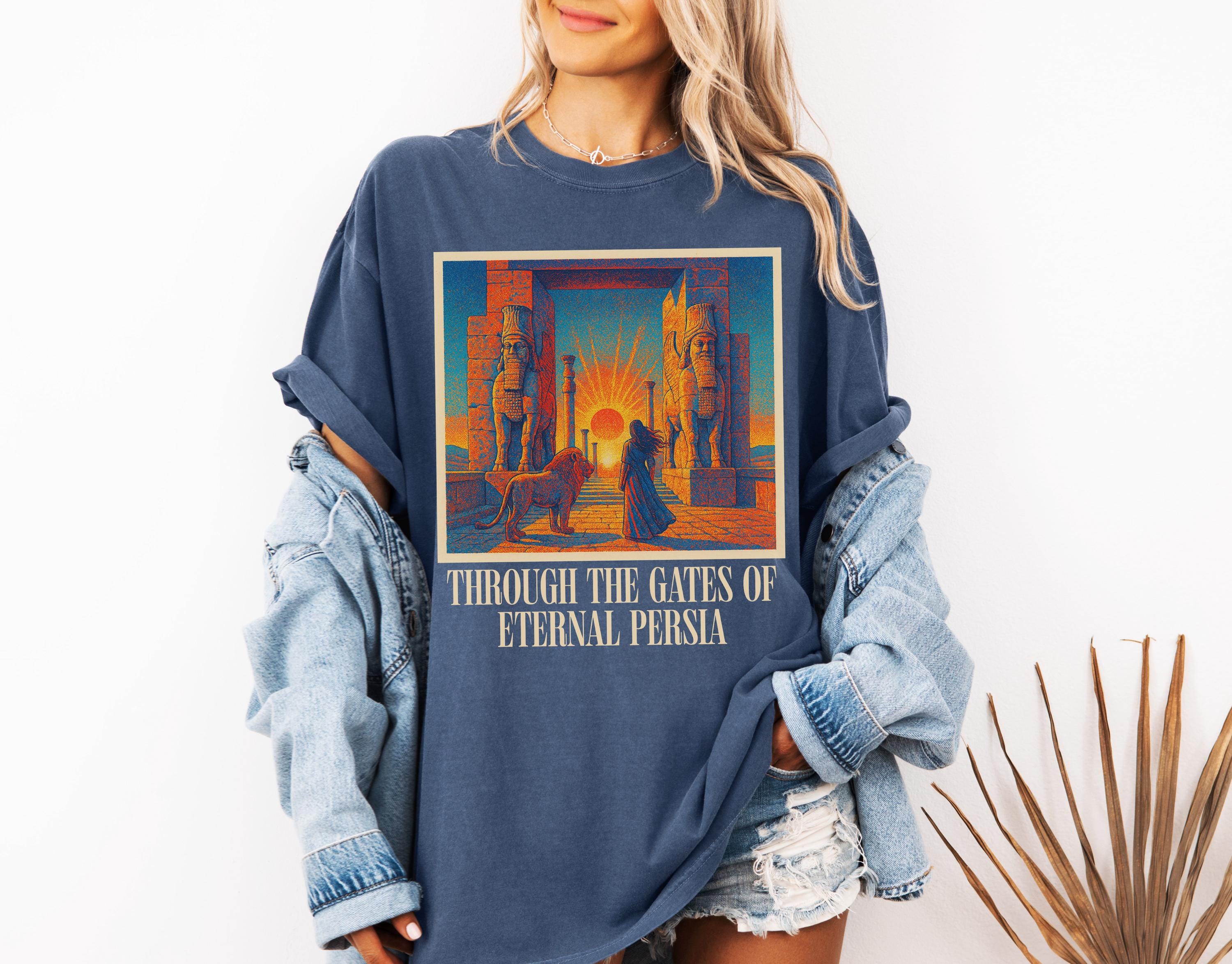 Lion and Sun Shirt, Ancient Persian Heritage Tee, Persepolis