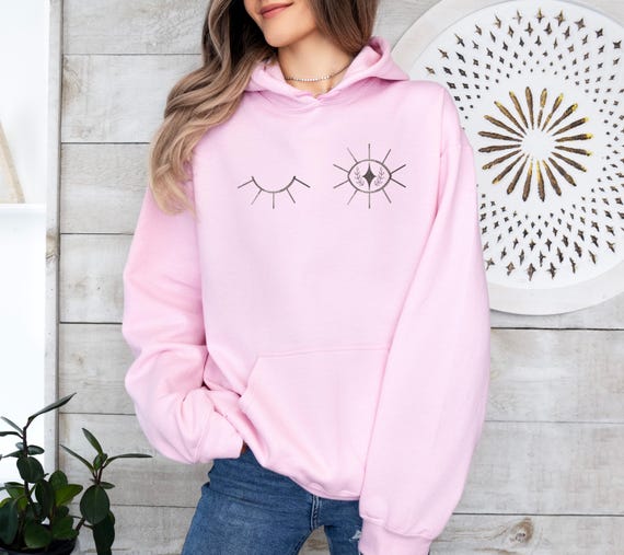 Winking Eye Hoodie, Mystical Third Eye Pullover, Celestial