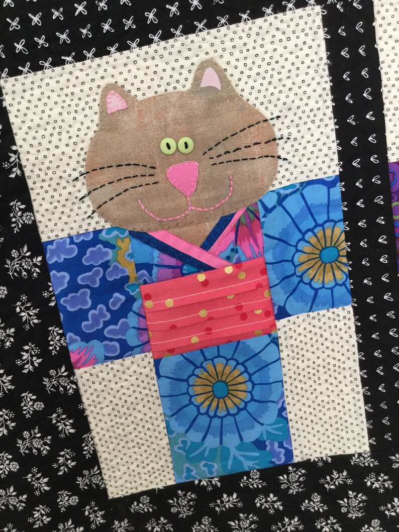 Cats In Kimonos Quilt PATTERN By Cleo and Me Patterns Etsy