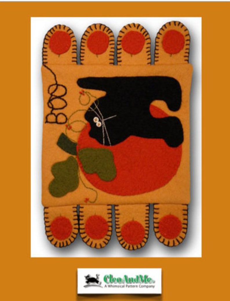 by Cleo And Me Patterns Wool Felt Kit For Little Scaredy Cat Penny Rug