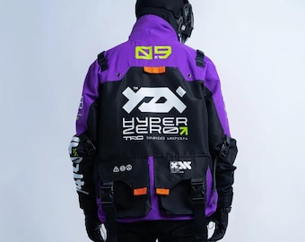 Techwear Hyper Zero Purple Windproof  Jacket , Cyberpunk jacket, Cyber street Jacket, Varsity Jacket, Unisex , Hype beast , sukajan, Varsity