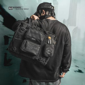 4-in-1 Cyberpunk Backpack Tote Bag: Techwear Sling Bag