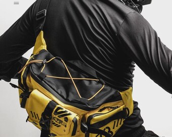 Waistbag Double Strap CYRAX YELLOW , Cyberpunk , Unisex , Hype beast  , Techwear