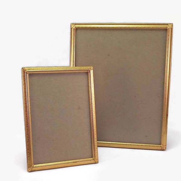 Vintage Frame Set, Gold Photo Frames, Picture Frames , 8 x 10 Frame, Tabletop Frames, 5 x 7 Frame, Wedding decor, Small gold frames,