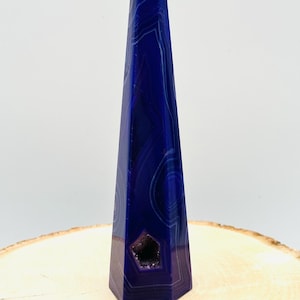 Druzy Purple Agate Pointed Tower, Small - Crystal Healing, Geode, Natural Agate, Meditation, Energy, Home Decor, Gift