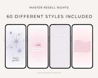 60 Aura Pastel Phone Wallpapers | Aesthetic iPhone Backgrounds | Cute Digital Wallpapers | MRR PLR Instant Download