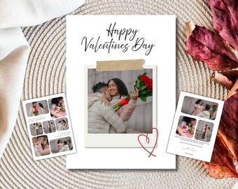 Modelo de cartão com colagem de fotos personalizada | Cartão de felicitações editável e imprimível no Canva | Download instantâneo