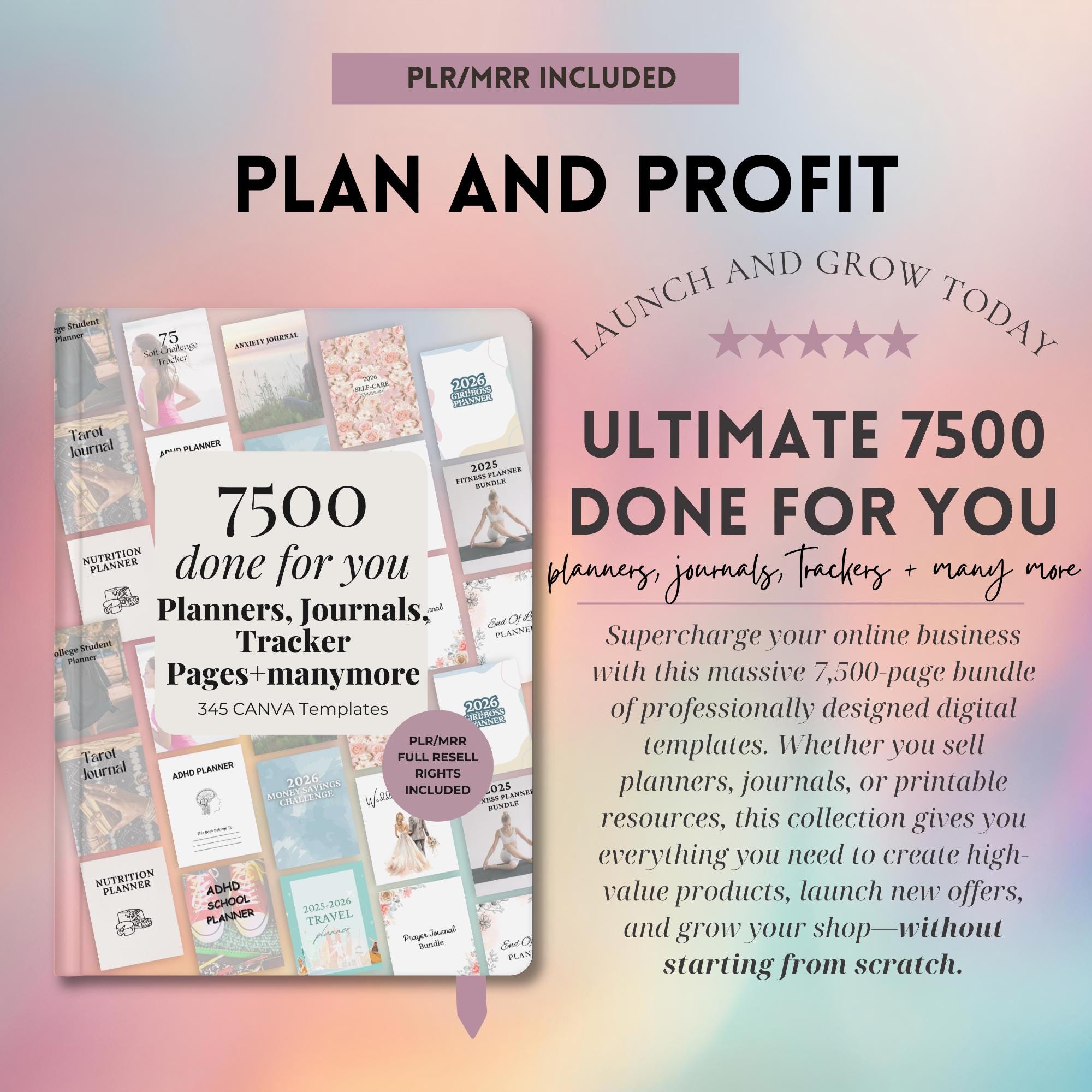 7500+ Canva Templates Bundle | PLR MRR Digital Products | Editable ...