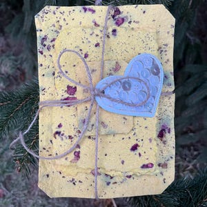 Papel hecho a mano, artesanal, papel reciclado, cartas de amor, set de papel