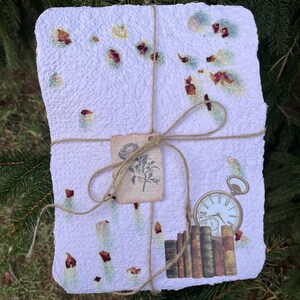 Papel hecho a mano, artesanal, papel reciclado, cartas de amor, set de papel