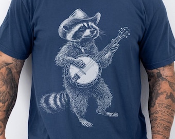 Raccoon Banjo T-Shirt – Funny Bluegrass Musician Tee