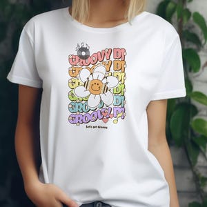 Groovy DJ Flower T-Shirt, Retro Vibes Unisex Tee, Disc Jockey Gift, Music Lover Shirt, 70s Style Top, Funky Radio DJ Apparel