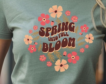Retro Floral T-Shirt: Groovy Spring Bloom Unisex Tee
