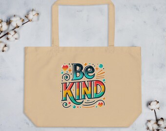 BE KIND Large organic tote bag