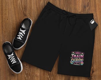 Train Like a Queen Fleece Gym Shorts: 80s Graphic Workout Shorts