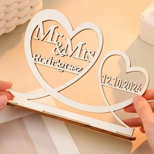 Wooden Wedding Table Wedding Name Sign Personalized Last Name Lightweight Mr Mrs Custom Cut Elegant Font Letter Keepsake Table Decoration