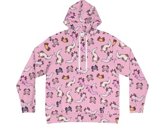 Roze Axolotl-hoodie