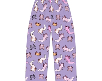 Paarse Axolotl-pyjamabroek voor dames