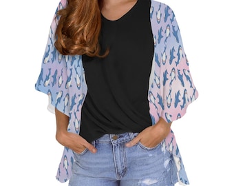 Blåhaj Damen Chiffon Strickjacke