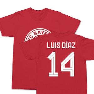 Bayern Star Player Diaz #14 Jersey Style Shirt, Football Jersey Graphic Tee Luis Diaz, Soccer Custom Gift For Sports Fans Unisex T-Shirt