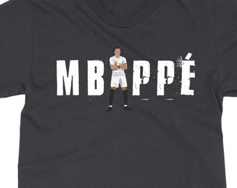 Mbappe-Inspired Football Animated Support Design, Madrid Star Player Tribute Style Graphic Tee, Custom Gift For Soccer Fans Unisex T-Shirt