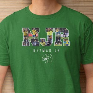 Neymar JR #10 Brazil Tribute Collage Shirt, Football Jersey Graphic Tee Personalized Gift, Soccer Custom Gift For Sports Fans Unisex T-Shirt