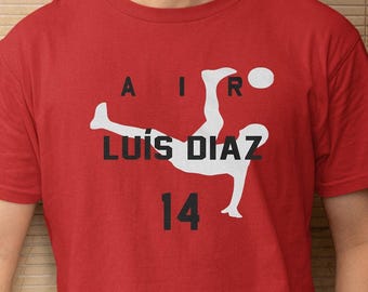 Air Diaz #14 Star Soccer Player Bayern Shirt, Football Jersey Custom Gift For Sports Fan, Soccer Personalized Graphic Tee Sporty T-Shirt