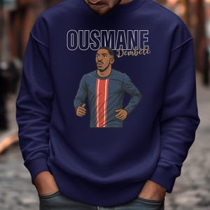 Dembele Animated Inspired Tribute Paris Soccer Star Player Design, Football Jersey Personalized Shirt, Custom Gift for Paris Fans