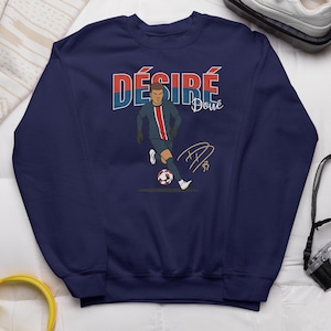 Doue Animated Colorful Letters, Paris Soccer Star Player Inspired Tribute, Football Jersey Personalized Shirt, Custom Gift for Paris Fans