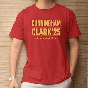 Cunningham Clark 2025 Indiana Iconic Duo Inspired Graphic Tee, Women Basketball Star Players Jersey Style Tribute For Fans Unisex T-Shirt